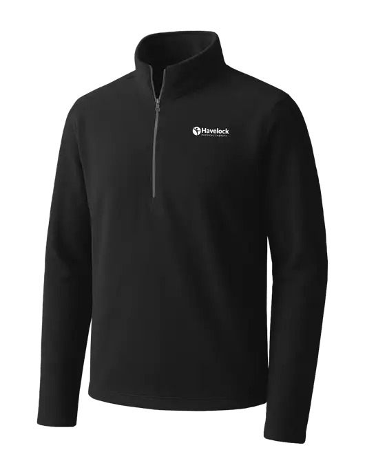 Black Microfleece 1/2 Zip Pullover w/Havelock Logo