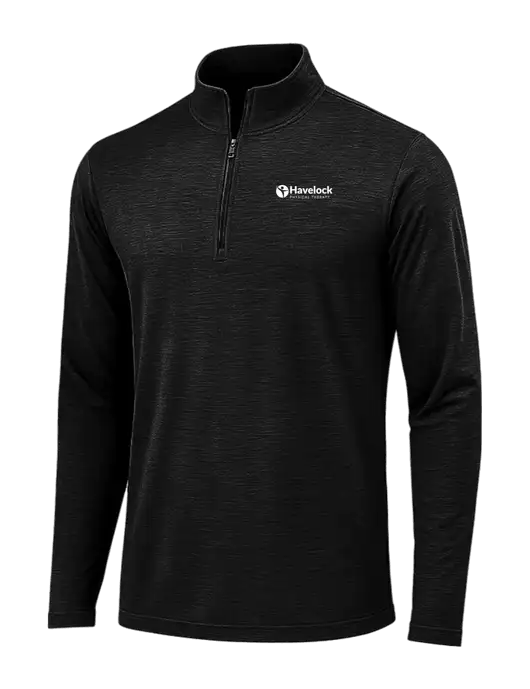 Black Triad Solid Posicharge Tri-Blend Wicking 1/4 Zip Pullover w/Havelock Logo