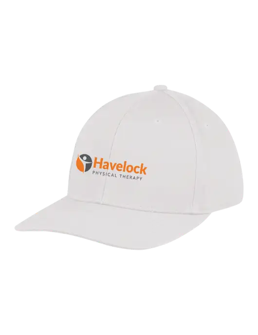 Premium Modern Structured Twill White Snapback Cap w/Havelock Logo