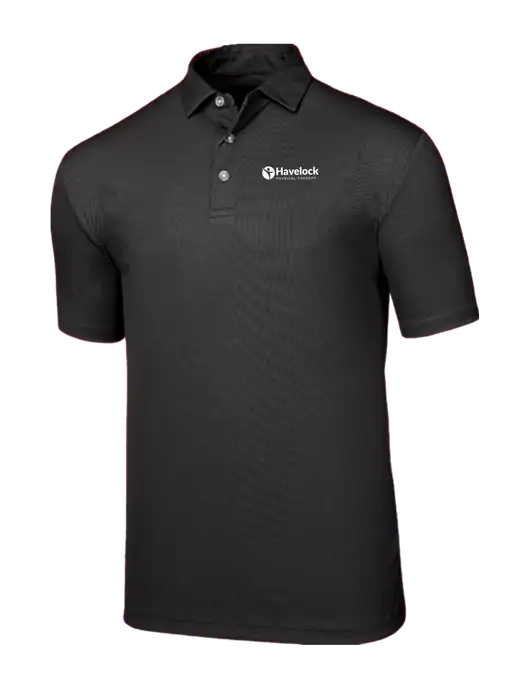Callaway Birdseye Black Polo w/Havelock Logo