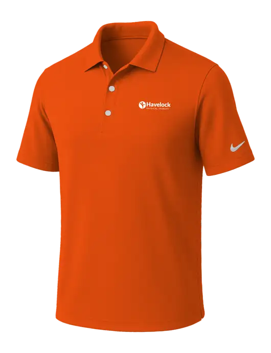 NIKE Orange Dri-Fit Micro Pique Polo w/Havelock Logo
