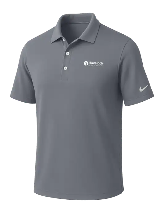 NIKE Medium Grey Dri-Fit Micro Pique Polo w/Havelock Logo