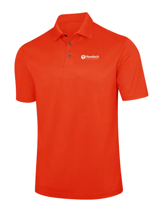 Orange Performance Fine Jacquard Polo w/Havelock Logo