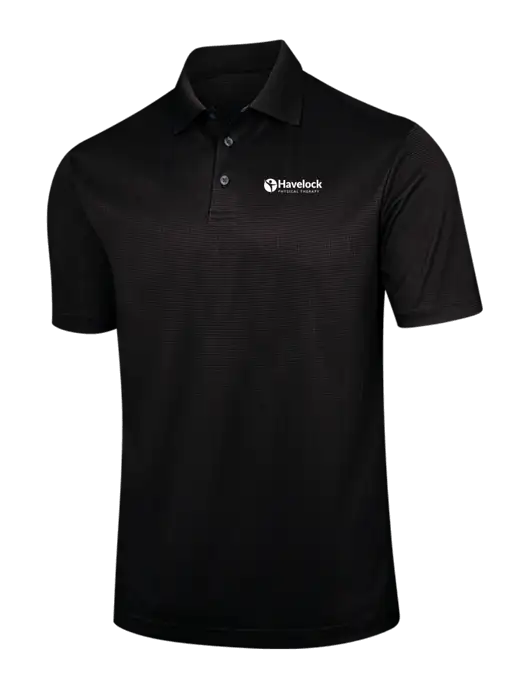 Black Performance Fine Jacquard Polo w/Havelock Logo