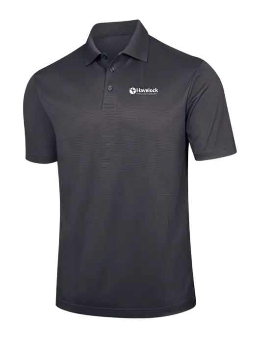 Dark Grey Performance Fine Jacquard Polo w/Havelock Logo