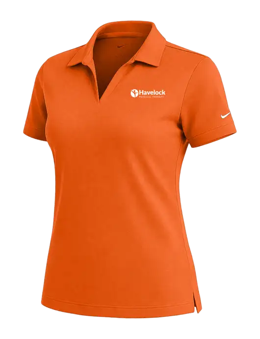 NIKE Orange Womens Dri-Fit Micro Pique Polo w/Havelock Logo