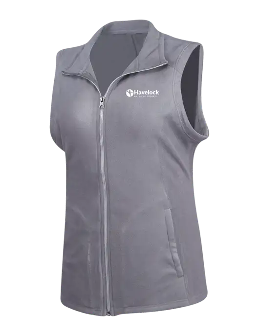 Medium Grey Womens Microfleece Vest w/Havelock Logo