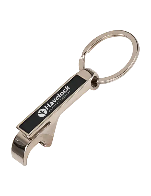 Black Bottle Opener Keychain w/Havelock Logo