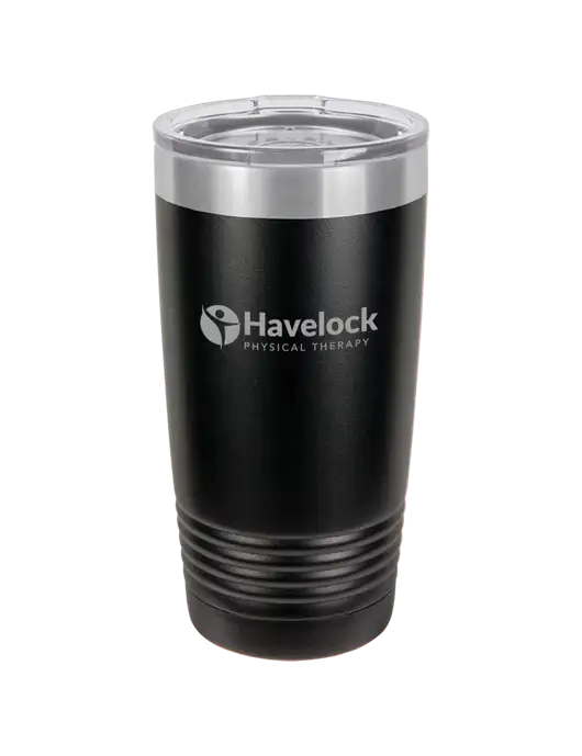 Polar Camel 20 oz Powder Coated Black Vacuum Insulated Tumbler w/Havelock Logo
