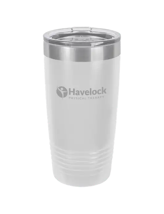 Polar Camel 20 oz Powder Coated White Vacuum Insulated Tumbler  w/Havelock Logo