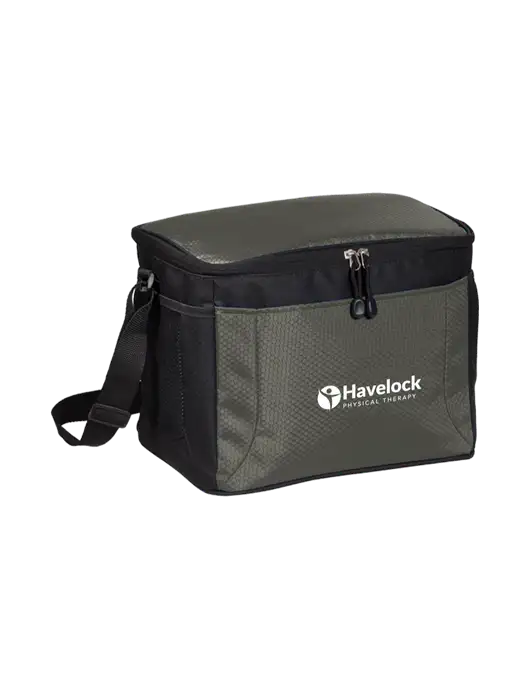 12 Can Grey/Black Cube Cooler w/Havelock Logo
