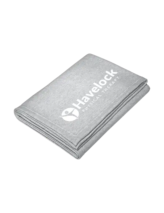 Core Light Grey Heather Fleece Sweatshirt Blanket w/Havelock Logo
