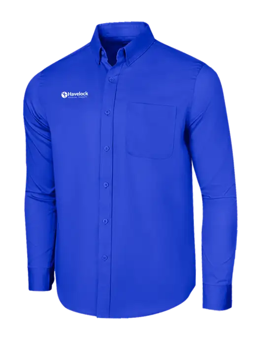 Long Sleeve Dark Royal Superpro React Twill Shirt w/Havelock Logo