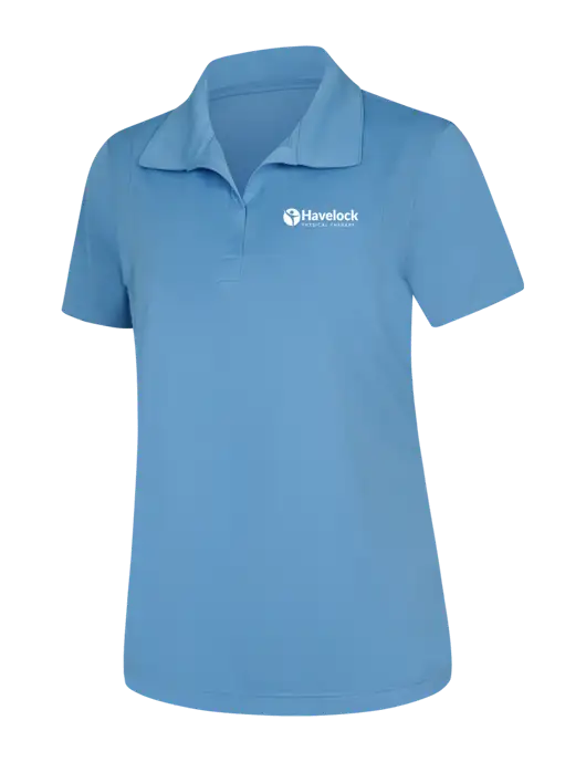 Womens Carolina Blue Micropique Sport-Wick Polo w/Havelock Logo