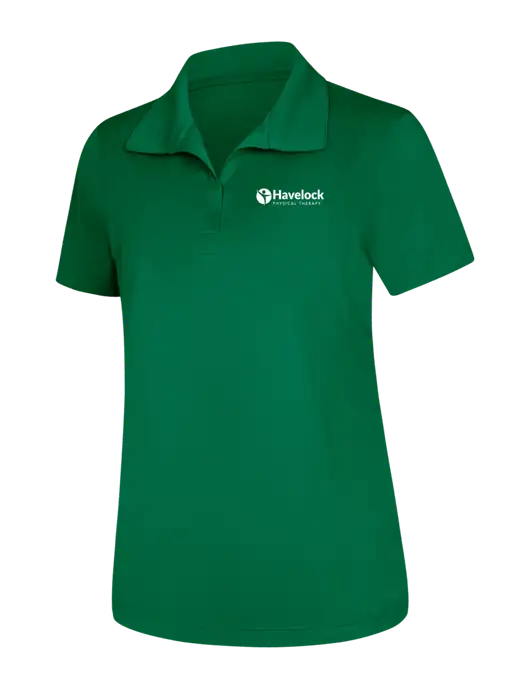 Womens Kelly Green Micropique Sport-Wick Polo w/Havelock Logo