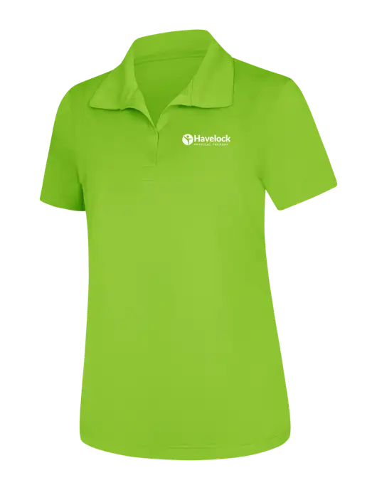 Womens Lime Green Micropique Sport-Wick Polo w/Havelock Logo