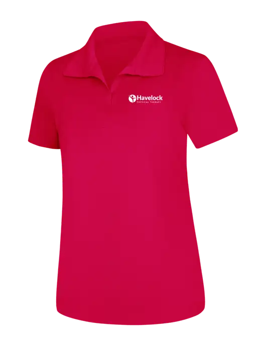 Womens Pink Raspberry Micropique Sport-Wick Polo w/Havelock Logo