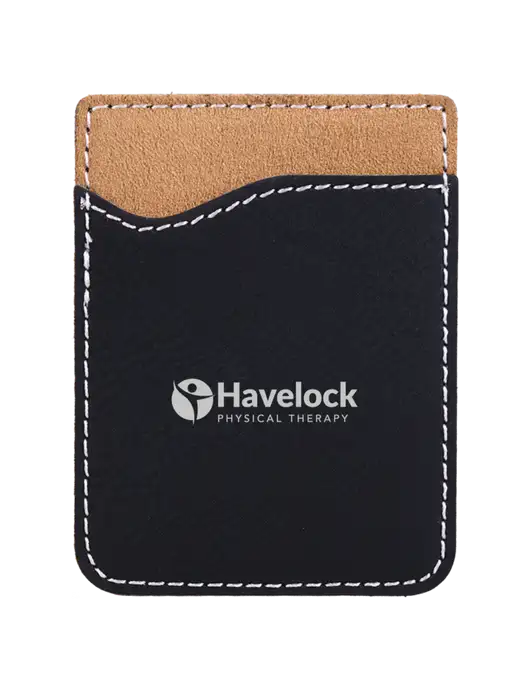 Black Laserable Leatherette Phone Wallet w/Havelock Logo