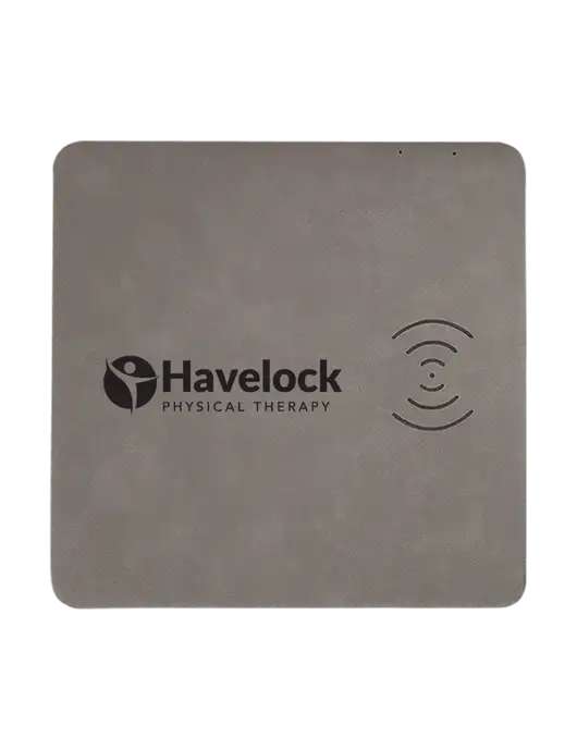 Grey Laserable Leatherette Phone Charging Mat w/Havelock Logo