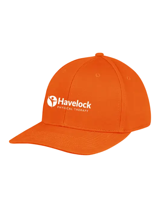 Premium Modern Structured Twill Orange Snapback Cap w/Havelock Logo