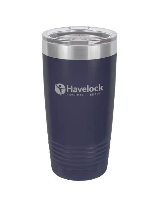 Polar Camel 20 oz Powder Coated Navy Vacuum Insulated Tumbler w/Havelock Logo