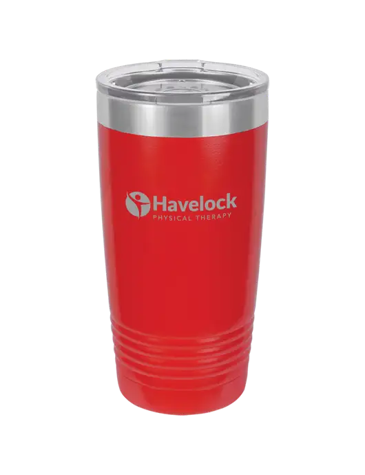 Polar Camel 20 oz Powder Coated Red Vacuum Insulated Tumbler w/Havelock Logo