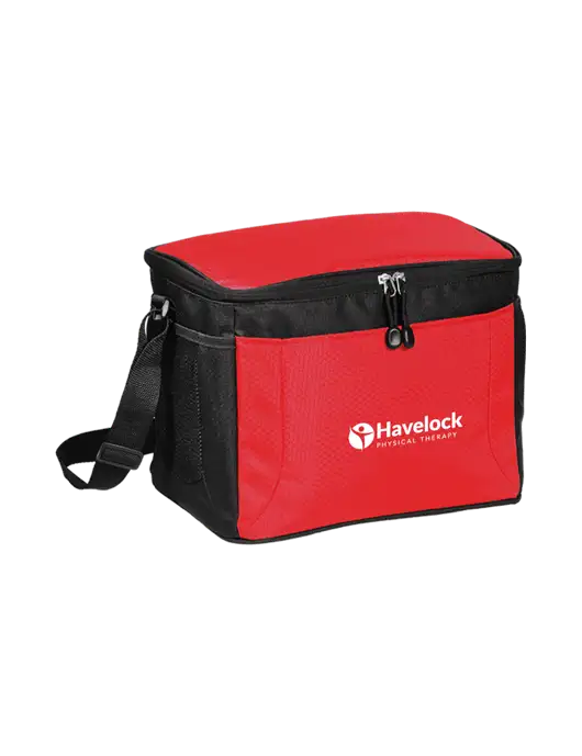 12 Can Red/Black Cube Cooler  w/Havelock Logo