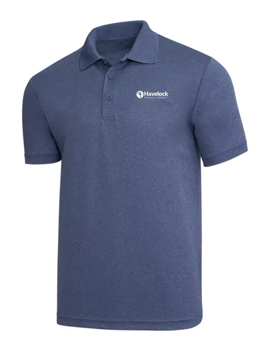 Light Navy Heather PosiCharge RacerMesh Polo w/Havelock Logo