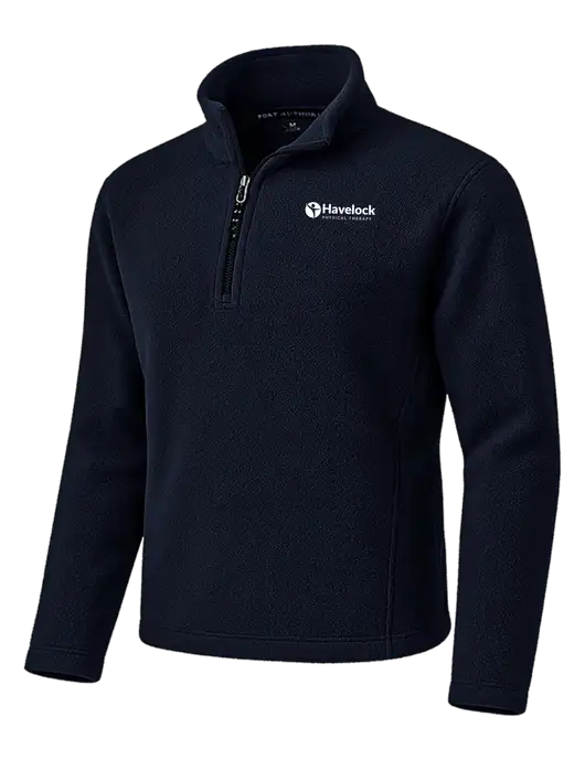 Navy Fleece 1/4-Zip Pullover w/Havelock Logo