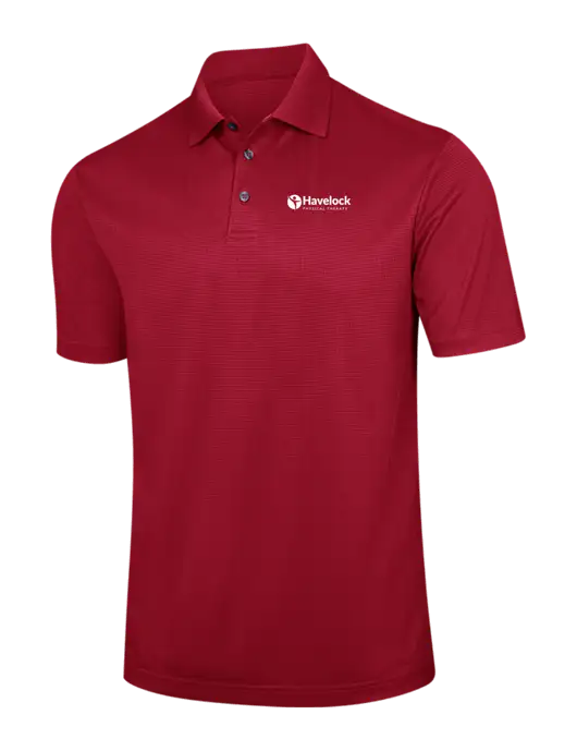 Red Performance Fine Jacquard Polo w/Havelock Logo