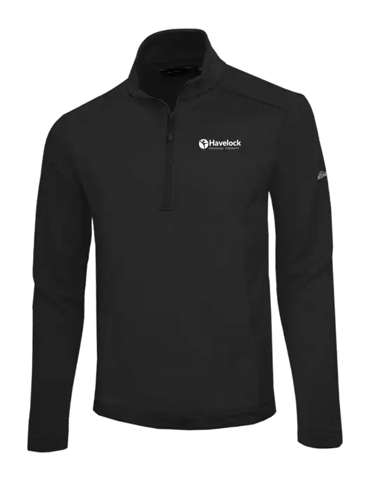 Eddie Bauer Black Smooth Mid Layer Fleece 1/2-Zip w/Havelock Logo