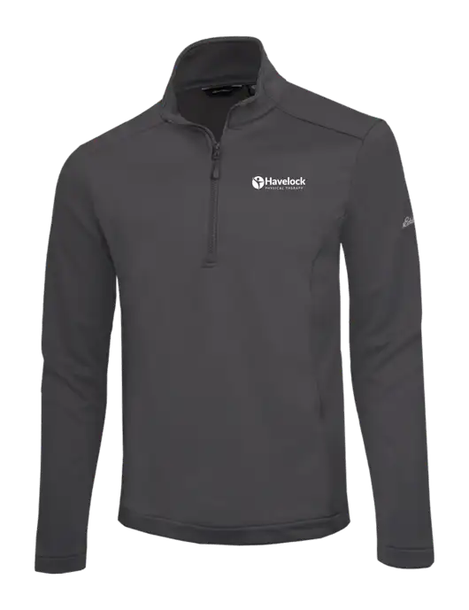 Eddie Bauer Dark Grey Smooth Mid Layer Fleece 1/2-Zip w/Havelock Logo