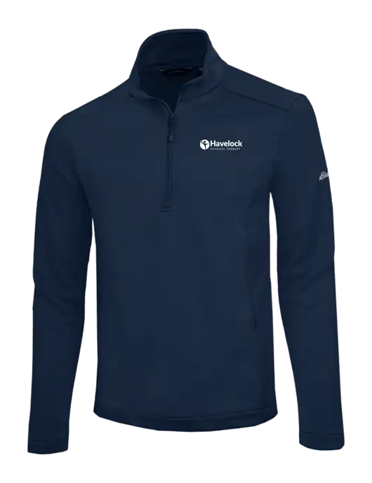 Eddie Bauer Navy Smooth Mid Layer Fleece 1/2-Zip w/Havelock Logo