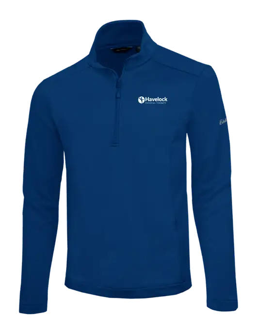 Eddie Bauer Dark Royal Smooth Mid Layer Fleece 1/2-Zip w/Havelock Logo