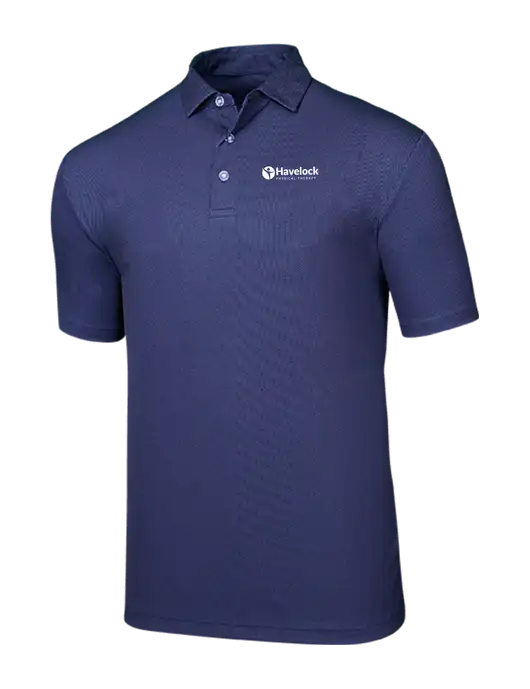 Callaway Birdseye Navy Polo w/Havelock Logo