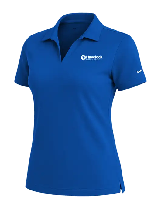 NIKE Royal Womens Dri-Fit Micro Pique Polo w/Havelock Logo