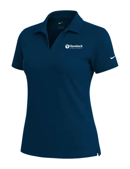 NIKE Navy Womens Dri-Fit Micro Pique Polo w/Havelock Logo