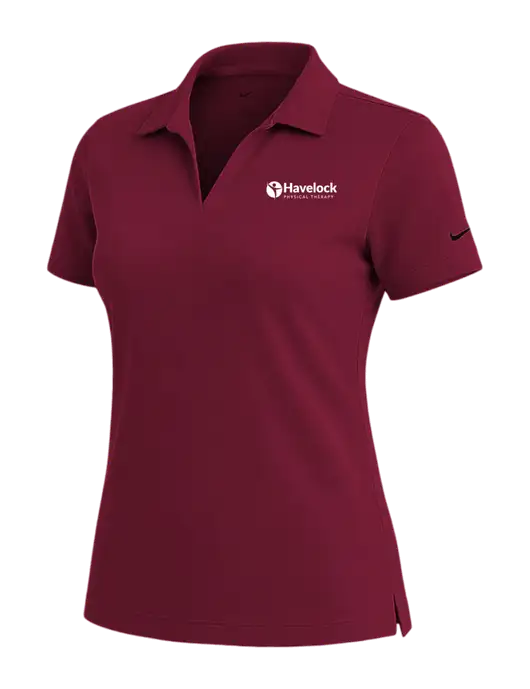 NIKE Cardinal Womens Dri-Fit Micro Pique Polo w/Havelock Logo