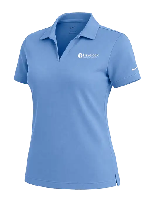 NIKE Carolina Blue Womens Dri-Fit Micro Pique Polo w/Havelock Logo