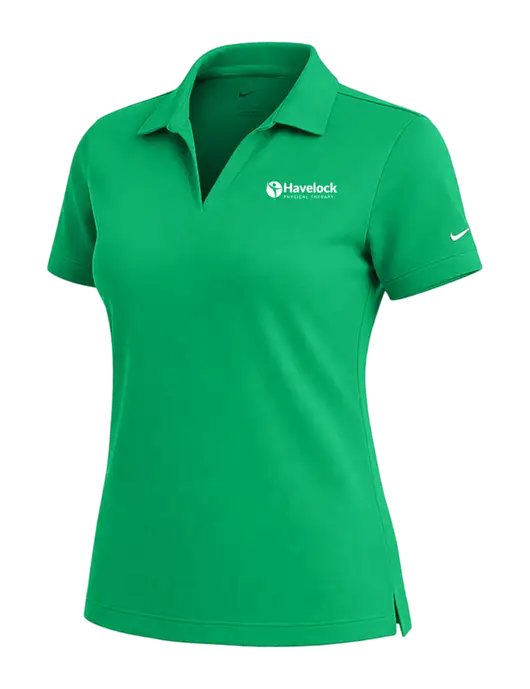 NIKE Kelly Green Womens Dri-Fit Micro Pique Polo w/Havelock Logo
