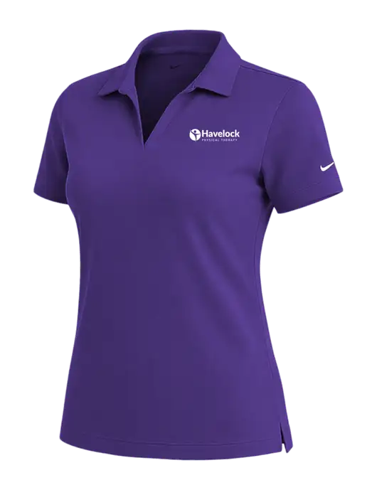 NIKE Purple Womens Dri-Fit Micro Pique Polo w/Havelock Logo