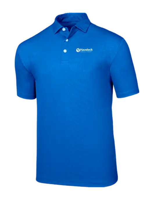 Callaway Birdseye Dark Carolina Blue Polo w/Havelock Logo