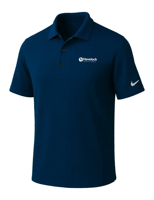 NIKE Navy Dri-Fit Micro Pique Polo w/Havelock Logo