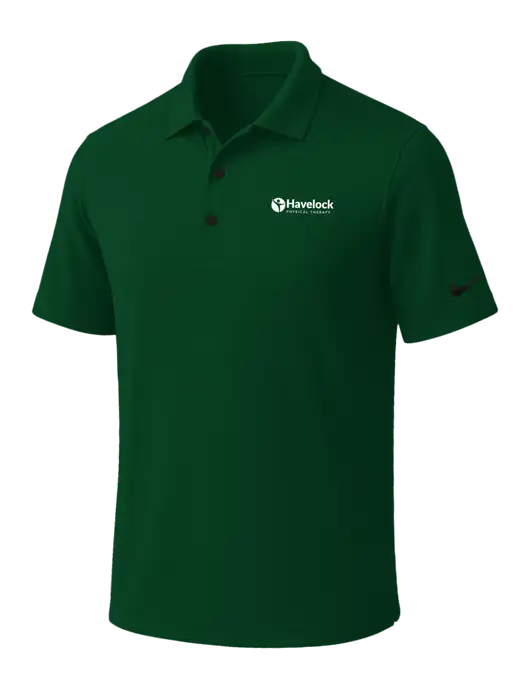 NIKE Dark Green Dri-Fit Micro Pique Polo w/Havelock Logo