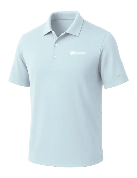 NIKE Very Light Blue Dri-Fit Micro Pique Polo w/Havelock Logo