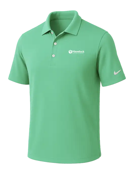 NIKE Very Light Green Dri-Fit Micro Pique Polo w/Havelock Logo