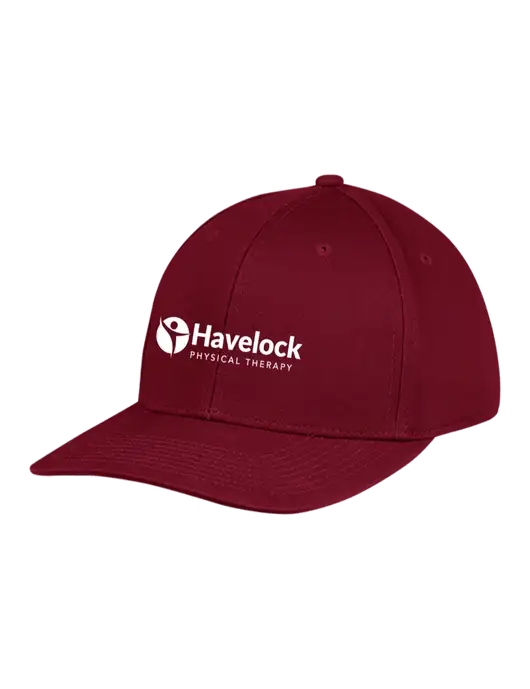 Premium Modern Structured Twill Maroon Snapback Cap w/Havelock Logo