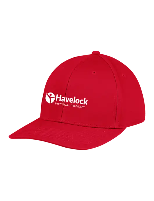 Premium Modern Structured Twill Red Snapback Cap w/Havelock Logo