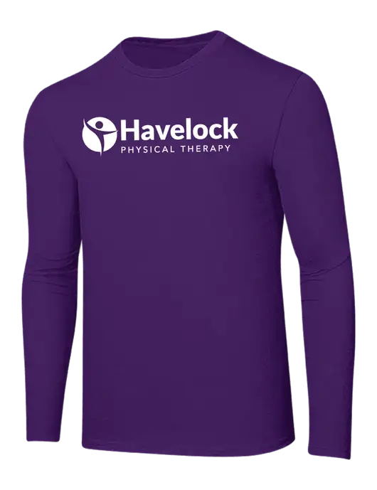 Ring Spun Purple 4.5 oz Long Sleeve T-Shirt w/Havelock Logo