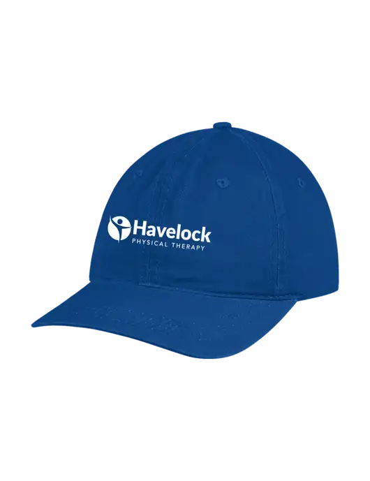 Garment Washed Unstructured Twill Royal Cap w/Havelock Logo